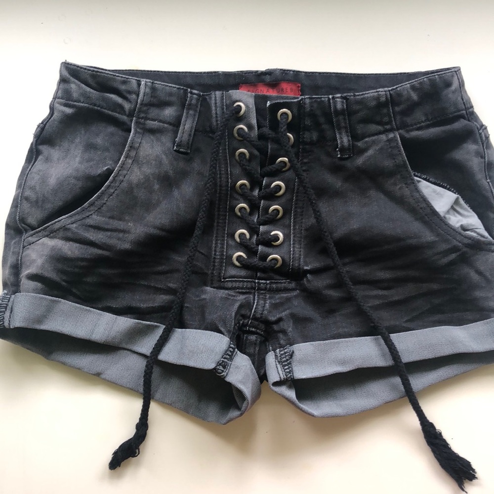Signature8 Black Lace-Up Shorts